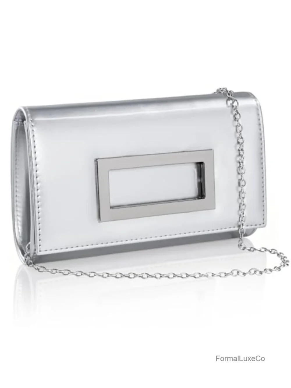 Glossy Patent Leather Envelope Clutch Purse for Wedding Party